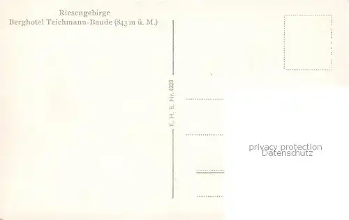 AK / Ansichtskarte  Riesengebirge_Schlesischer_Teil Berghotel Teichmann Baude 