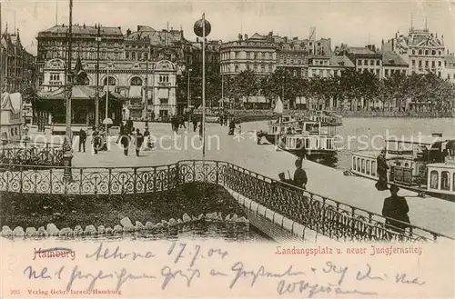 AK / Ansichtskarte 73818723 Hamburg Landungsplatz und neuer Jungfernstieg Hamburg