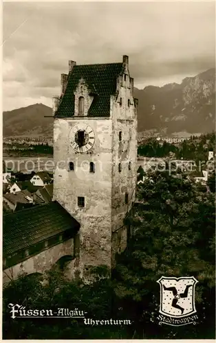 AK / Ansichtskarte 73818726 Fuessen_Allgaeu Uhrenturm Fuessen Allgaeu