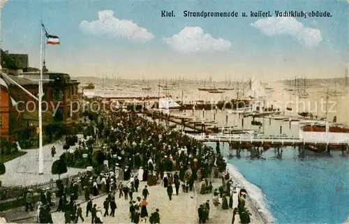 AK / Ansichtskarte 73818748 Kiel Strandpromenade und kaiserliches Yachtklubgebaeude Feldpost Kiel