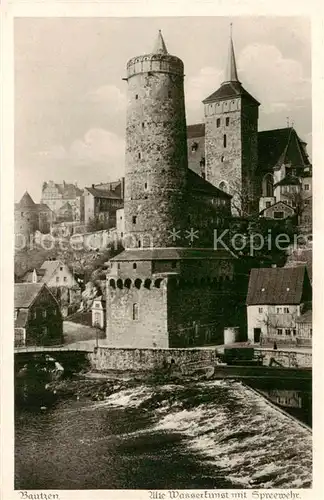 AK / Ansichtskarte  Bautzen Alte Wasserkunst mit Spreewehr Bautzen