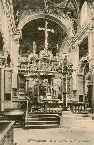 AK / Ansichtskarte  Hildesheim Dom mit Lettner und Irmensaeule Hildesheim