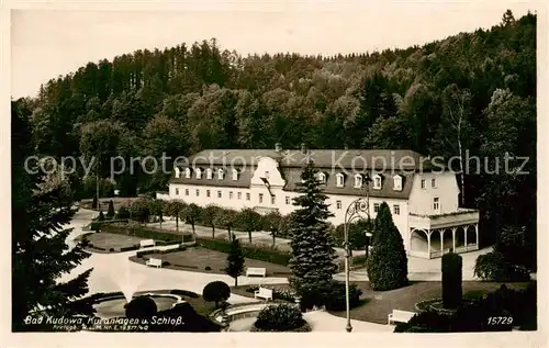 AK / Ansichtskarte  Bad_Kudowa_Kudowa-Zdroj_Niederschlesien_PL Kuranlagen und Schloss 