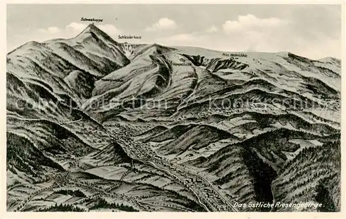 AK / Ansichtskarte  Riesengebirge_Schlesischer_Teil mit Schneekoppe und Schlesierhaus 