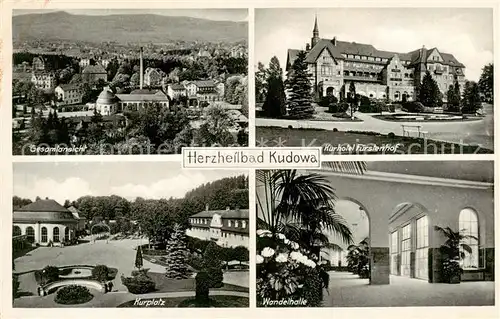 AK / Ansichtskarte  Bad_Kudowa_Kudowa-Zdroj_Niederschlesien_PL Panorama Kurhotel Fuerstenhof Kurplatz Wandelhalle 