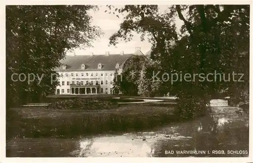 AK / Ansichtskarte  Bad_Warmbrunn_Cieplice_Slaskie-Zdroj_Jelenia-Gora Schloss Teich Park 