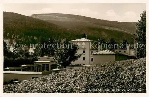 AK / Ansichtskarte  Bad_Schwarzbach_Flinsberg_Swieradow_Zdroj_Bad_PL Blick auf Kurhaus und Heufuder Isergebirge 