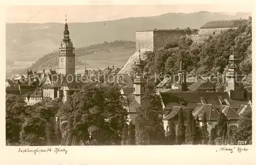 AK / Ansichtskarte 73818833 Glatz_Klodzko_Niederschlesien_PL Teilansicht Festungsstadt mit Kirche 