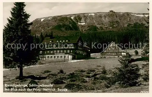 AK / Ansichtskarte  Krummhuebel_Karpacz_Riesengebirge_PL Schlingelbaude mit Blick nach der Prinz-Heinrich-Baude 