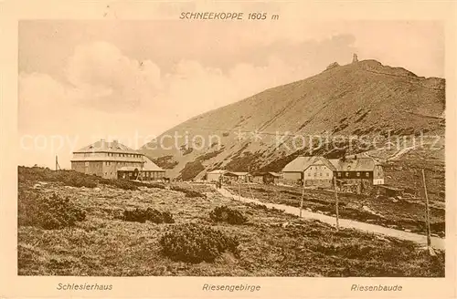 AK / Ansichtskarte  Schneekoppe_Snezka_CZ Bergbauden Schlesierhaus Riesenbaude 