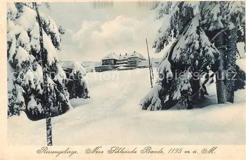 AK / Ansichtskarte  Hirschberg__Jelenia_Gora_Riesengebirge_PL Neue Schlesische Baude Winterlandschaft 