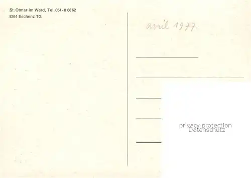 AK / Ansichtskarte Eschenz St. Otmar Kapelle im Werd Inneres Eschenz