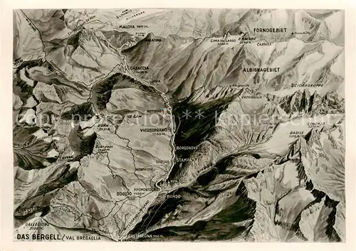 AK / Ansichtskarte Bergell_GR Bergregion aus der Vogelperspektive 
