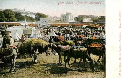 AK / Ansichtskarte  Tanger_Tangier_Tangiers_Maroc Gran Soco Dia de Mercado 