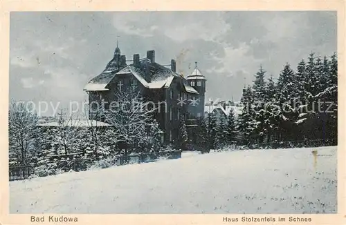 AK / Ansichtskarte  Bad_Kudowa_Kudowa-Zdroj_Niederschlesien_PL Haus Stolzenfels im Schnee 