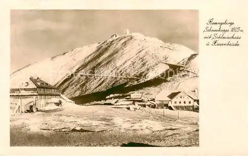 AK / Ansichtskarte 73818982 Schneekoppe_Snezka_CZ mit Schlesierhaus und Riesenbaude 