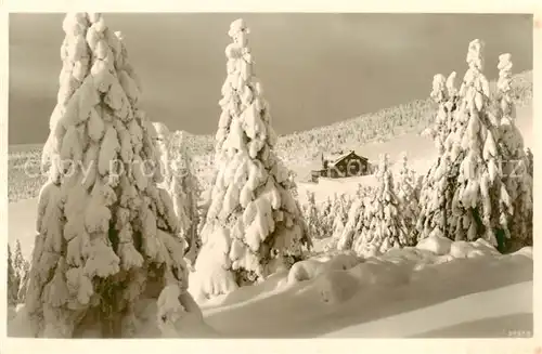 AK / Ansichtskarte 73819001 Riesengebirge_Schlesischer_Teil Keilbaude im Winter 