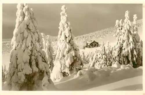 AK / Ansichtskarte  Riesengebirge_Schlesischer_Teil Keilbaude im Winter 