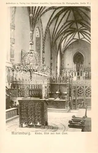 AK / Ansichtskarte  Marienburg__Westpreussen_Malbork_PL Kirche Blick aus dem Chor 