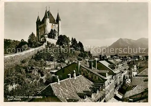 AK / Ansichtskarte Thun_BE Schloss mit Bluemlisalp und Niesen Thun_BE