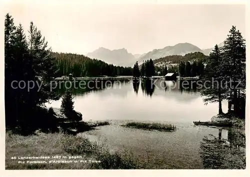 AK / Ansichtskarte Lenzerheide_GR Lenzerheidsee mit Piz Forbisch dArblasch und Piz Toise Lenzerheide GR