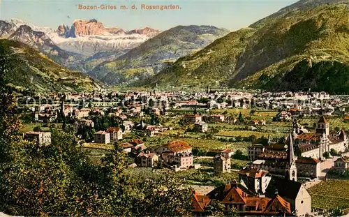AK / Ansichtskarte 73819111 Bozen_Bolzano_Suedtirol_IT Gries mit Rosengarten 