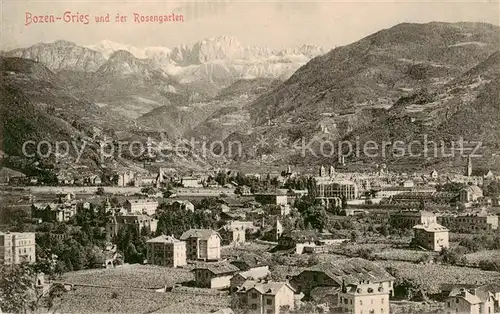 AK / Ansichtskarte 73819112 Bozen_Bolzano_Suedtirol_IT Gries und der Rosengarten 