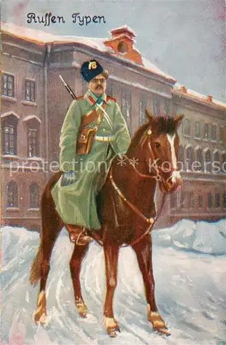 AK / Ansichtskarte 73819163 Russland__Russia_RU Russischer Offizier zu Pferd 
