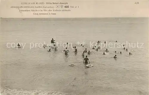 AK / Ansichtskarte Arromanches les Bains_14_Calvados Education ideale a la Mer des Enfants delicats Cinq minutes a l eau 