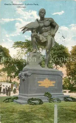 AK / Ansichtskarte  Chicago_Illinois Goethe Monument Lincoln Park 