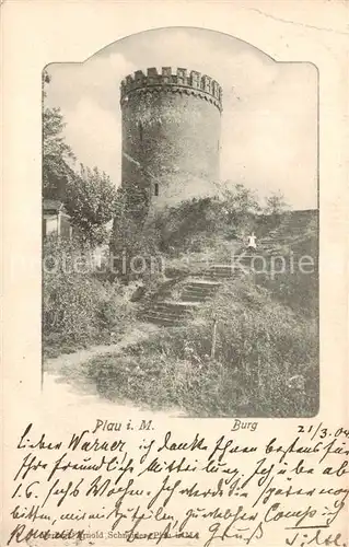 AK / Ansichtskarte 73819182 Plau_Mecklenburg Burg Aufgang Plau_Mecklenburg