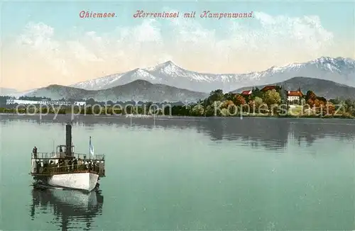 AK / Ansichtskarte  Chiemsee Herreninsel mit Kampenwand Chiemsee