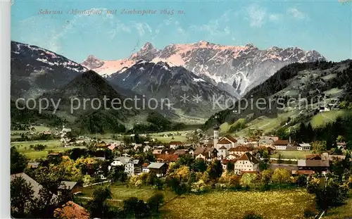 AK / Ansichtskarte 73819237 Schruns_Vorarlberg Montafon mit Zimbaspitze Schruns Vorarlberg