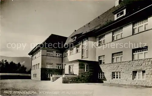 AK / Ansichtskarte 73819263 Krummhuebel_Karpacz_Riesengebirge_PL Haus Brandenburg 