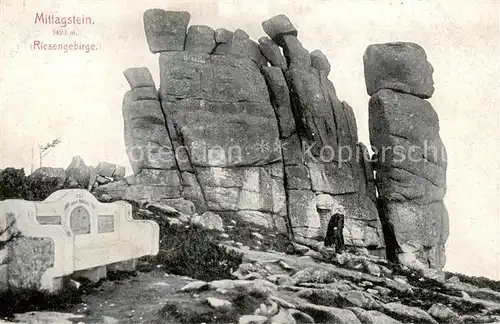 AK / Ansichtskarte  Riesengebirge_Schlesischer_Teil Mittagstein 