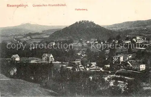 AK / Ansichtskarte 73819276 Querseiffen_Krummhuebel_Karpacz_Riesengebirge_PL Panorama mit Plattenberg 