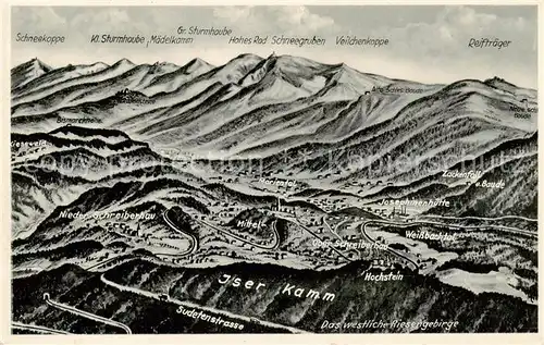 AK / Ansichtskarte  Schreiberhau_Szklarska_Poreba_Riesengebirge_PL Panoramakarte 