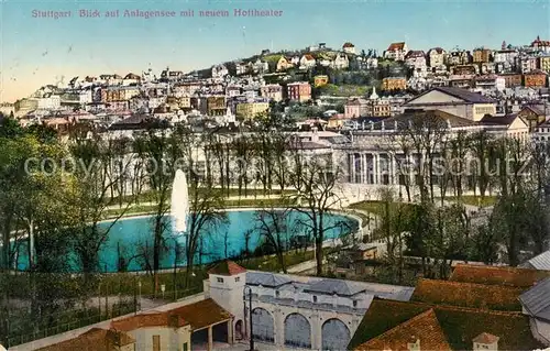 AK / Ansichtskarte 73819295 Stuttgart Blick auf Anlagensee mit neuem Hoftheater Stuttgart