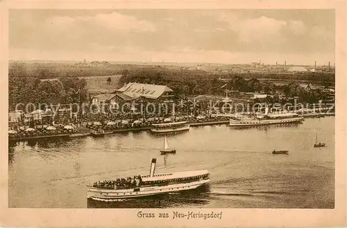 AK / Ansichtskarte  Neu-Heringsdorf__Ostseebad_Usedom Panorama Ausflugsdampfer 