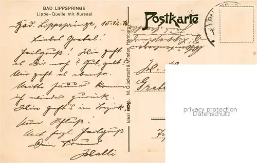 AK / Ansichtskarte 73819331 Bad_Lippspringe Lippe Quelle mit Kursaal Bad_Lippspringe