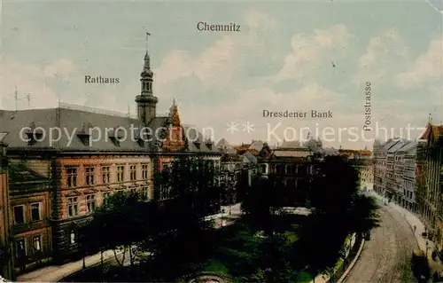 AK / Ansichtskarte  Chemnitz Rathaus Dresdner Bank Chemnitz