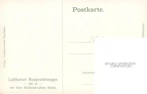 AK / Ansichtskarte 73819355 Rupprechtstegen mit dem Waldrabschen Hotel Rupprechtstegen
