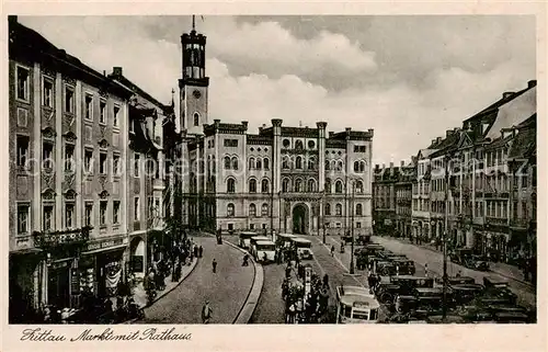 AK / Ansichtskarte  Zittau Marktplatz mit Rathaus Zittau