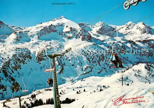 AK / Ansichtskarte  Sessellift_Chairlift_Telesiege Obertauern Gruenwaldkopf Zehnerkar Spitze 