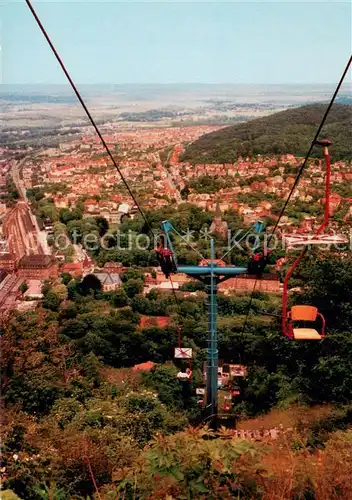AK / Ansichtskarte  Sessellift_Chairlift_Telesiege Rosstrappe mit blick auf Thale Harz 