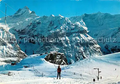 AK / Ansichtskarte 73819401 Skilift_Schlepplift_Remontees-Mecaniques Grindelwald First Oberjoch 