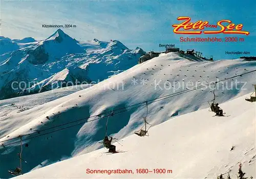 AK / Ansichtskarte 73819402 Sessellift_Chairlift_Telesiege Zell am See Sonnengratbahn Schmittenhoehe 