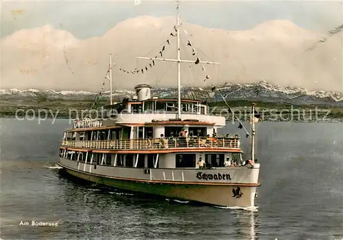 AK / Ansichtskarte  Dampfer_Binnenschifffahrt Am Bodensee SCHWABEN  