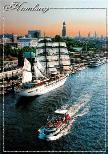 AK / Ansichtskarte 73819449 Segelschiffe Hamburg Segelschiff SEA CLOUD 2 auf der Elbe 