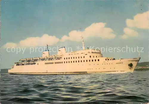 AK / Ansichtskarte 73819462 Dampfer_Oceanliner MS SAssNITZ Eisenbahnfaehrschiff der Deutschen Reichsdahn 